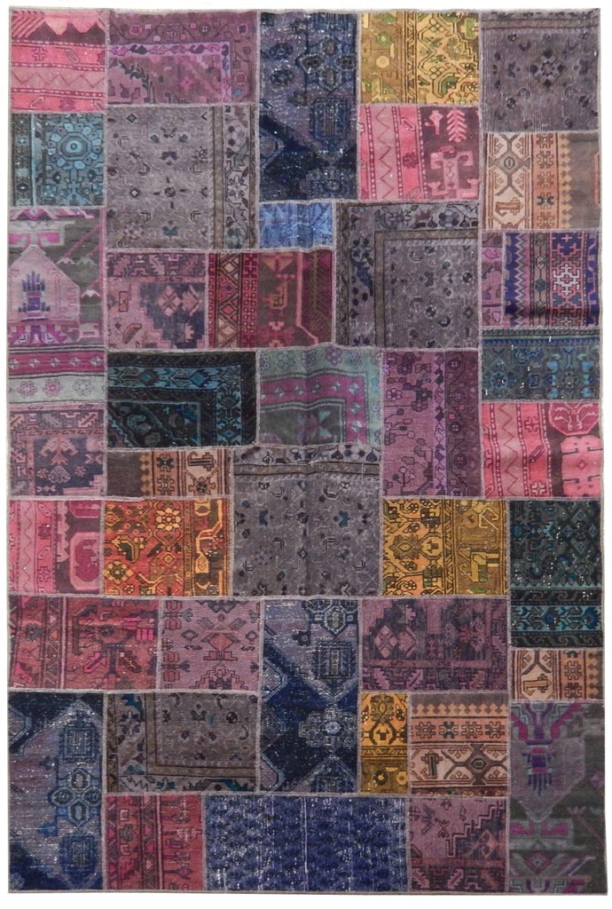 6 x 8.10 Multi Color Antique Persian Patchwork Rug 22198