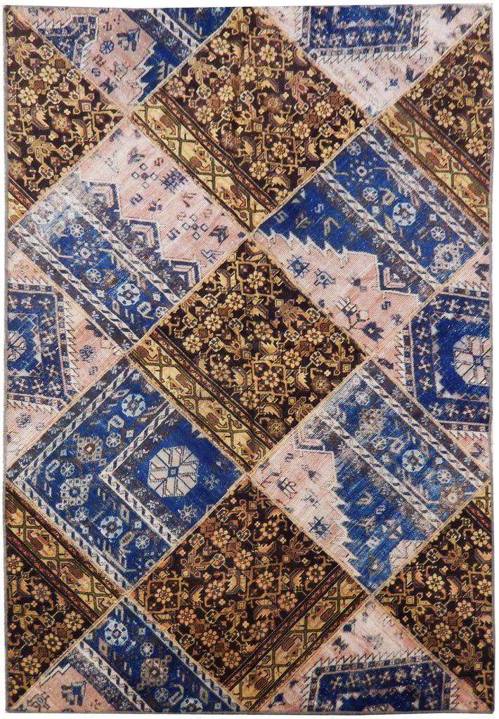 5.7 x 8.6 Multi-Color Antique Persian Patchwork Rug 22213