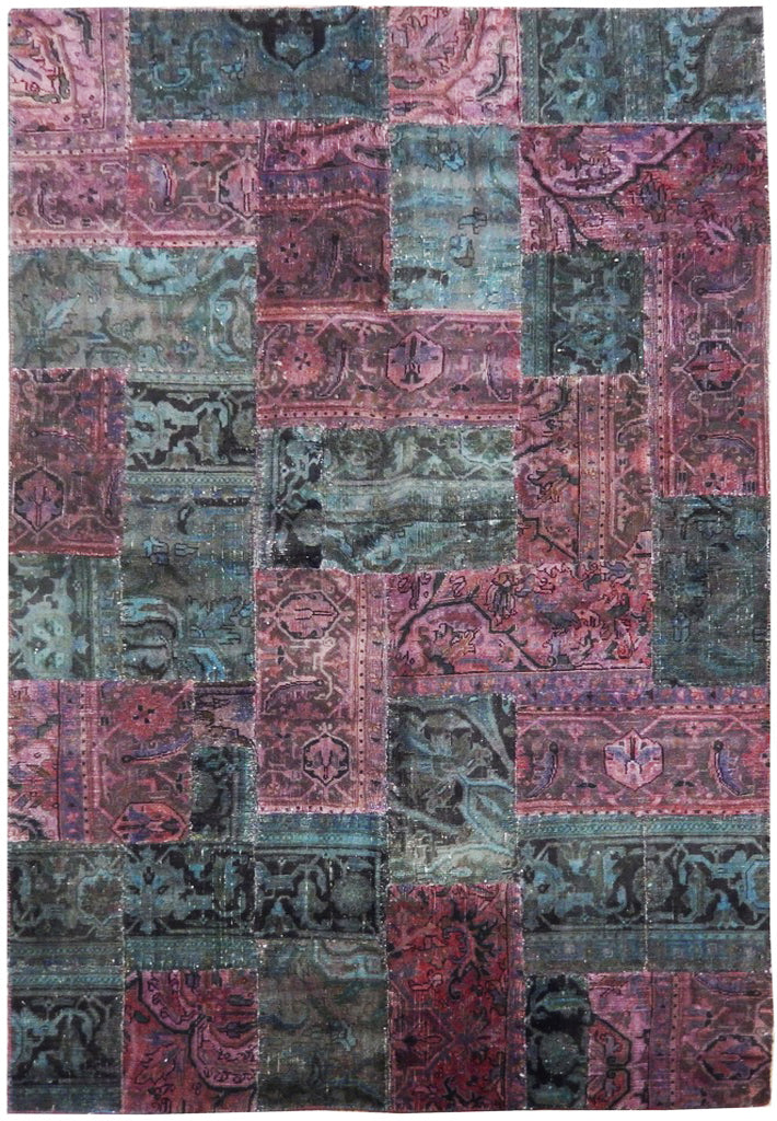 5.9 x 8.9 Multi Color Antique Persian Patchwork Rug 22225