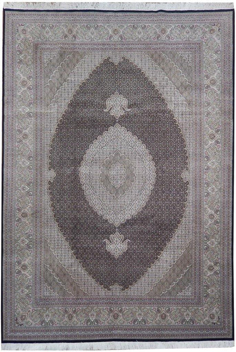 8x12 Authentic Handmade Wool&Silk Persian Tabriz Mahi Rug - Iran - bestrugplace