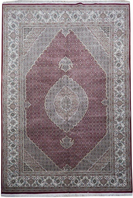 7x10 Wool&Silk Tabriz Mahi Rug - India - bestrugplace