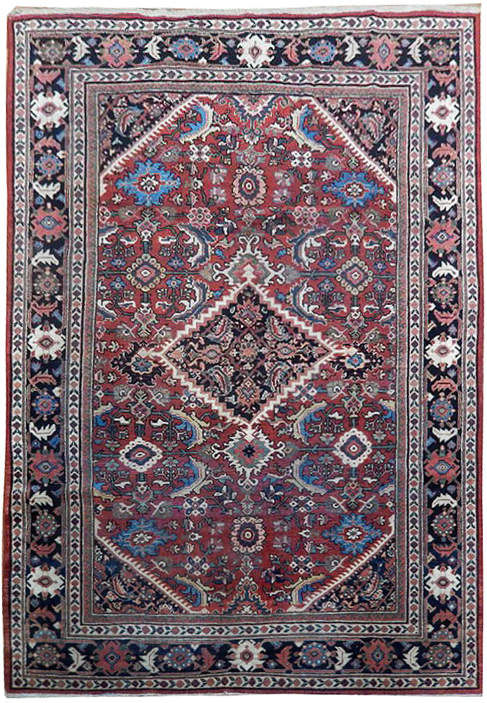 6.8 x 9.7 Red Antique Persian Heriz Rug 22847