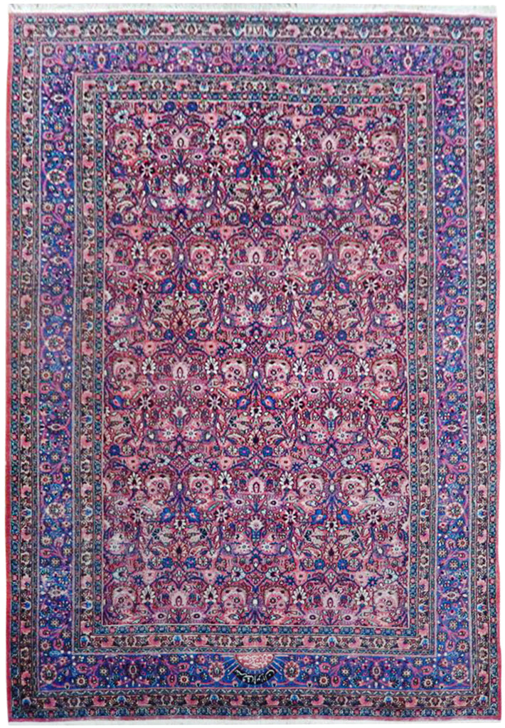 7 x 10.2 Quality Signed Persian Rug WINE ROSE RED 22916