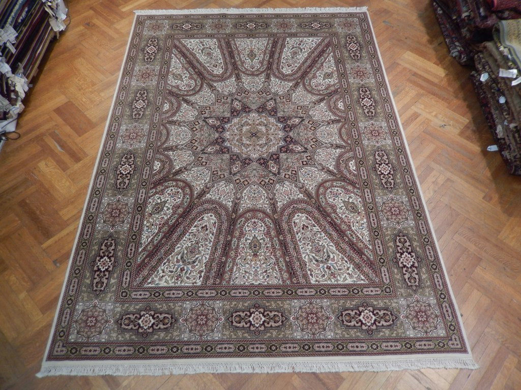 8.5 x 11.10 Fine Wool&Silk Sino Isfahan Rug #PIX-23072