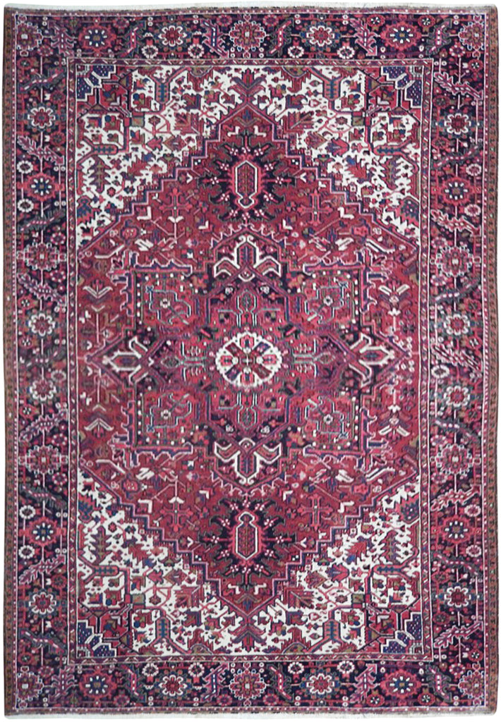 8.5 x 11.10 Semi-Antique Persian HERIZ Rug 23090