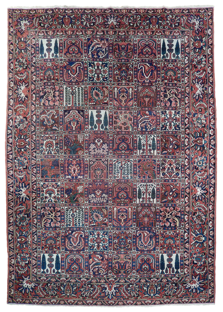 9.3 x 12.3 Dark Maroon Persian Bakhtiari Rug 23146