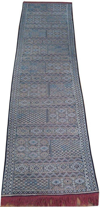 Luxurious 2x9 Authentic Hand Knotted Tribal Kilim Flat Weave Runner - Uzbekistan - bestrugplace
