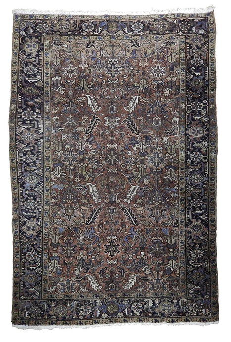 8x11 Authentic Hand Knotted Semi-Antique Persian Heriz Rug - Iran - bestrugplace