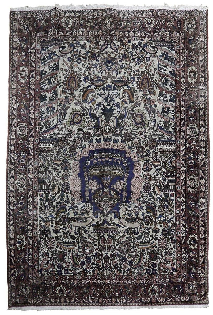 Luxurious 7x10 Authentic Hand Knotted Semi-Antique Persian Tree of Life Rug - Iran - bestrugplace