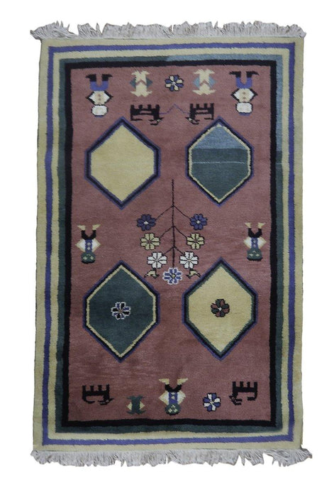 3x5 Authentic Hand Knotted Persian Gabbeh Rug - Iran - bestrugplace