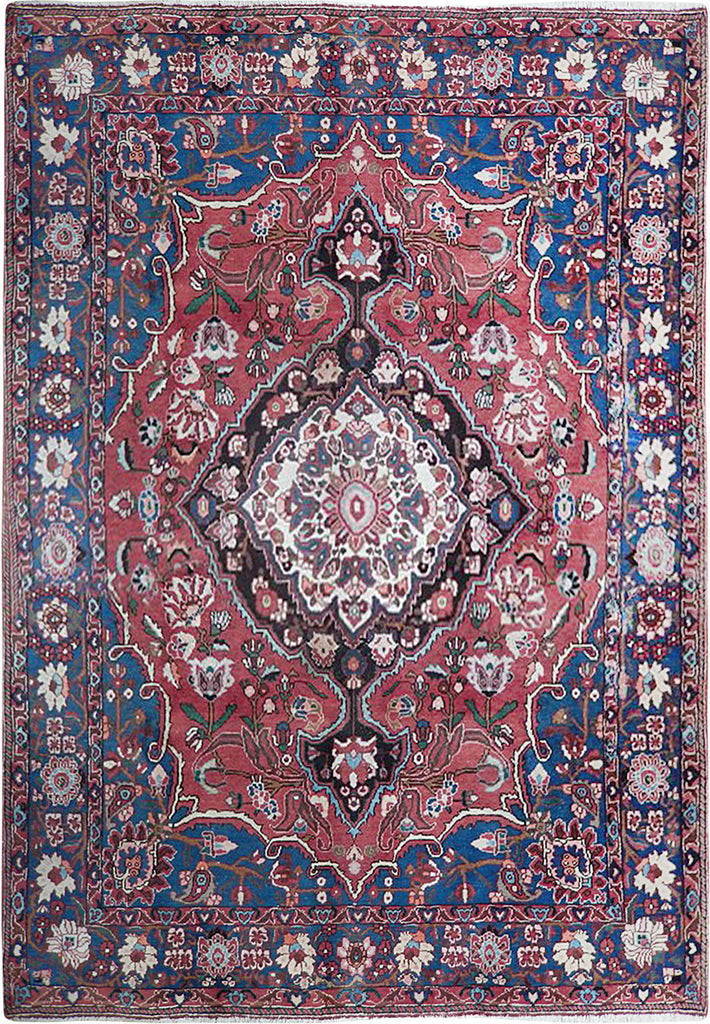 6.11 x 10.2 Red Semi Antique Persian Tabriz Rug 23409