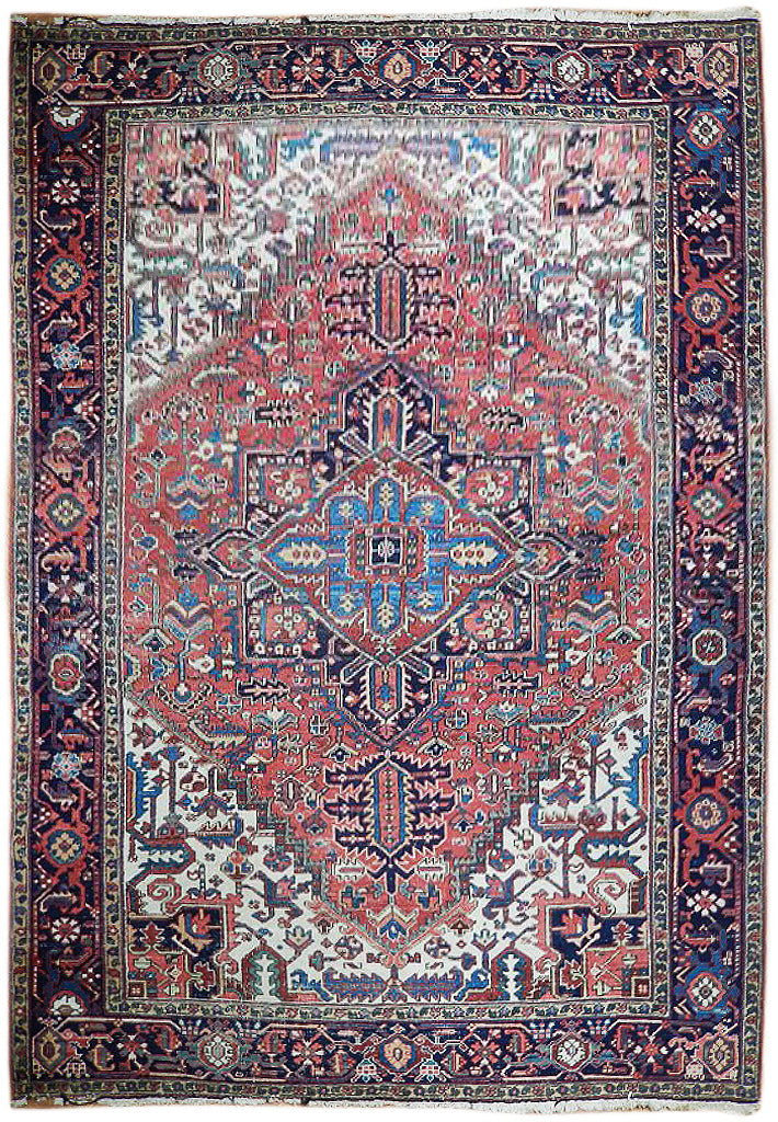 7.9 x 10.6 Antique Persian Heriz Rug 23410