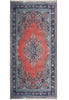 Load image into Gallery viewer, 7 x 10.10 Salmon Red Semi-Antique Persian Sarouk Rug 23592