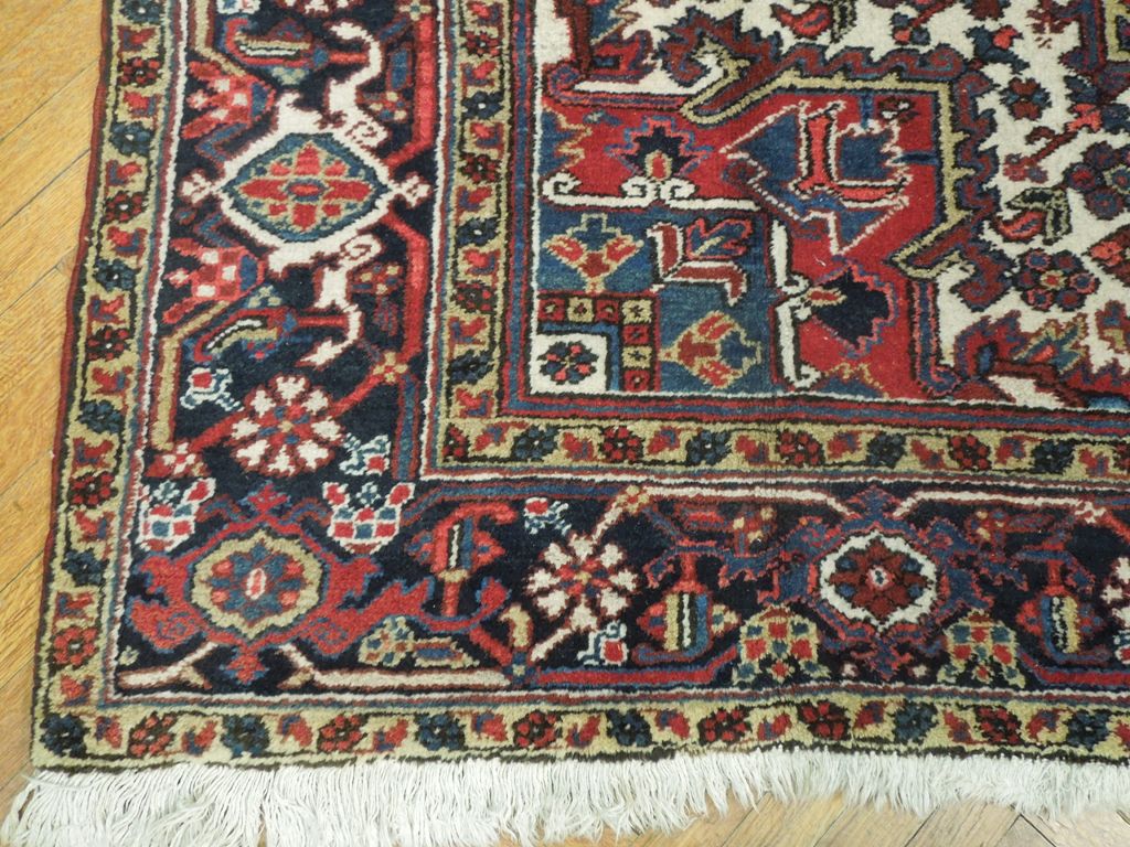 7.11 x 11.3 Red Semi-Antique Persian Heriz Rug #PIX-23651