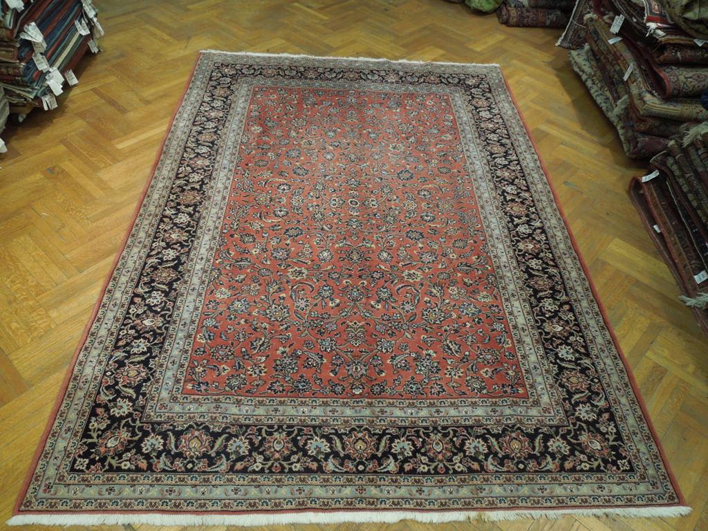 8.2 x 11.8 Salmon Semi-Antique Persian Tabriz Rug 23682