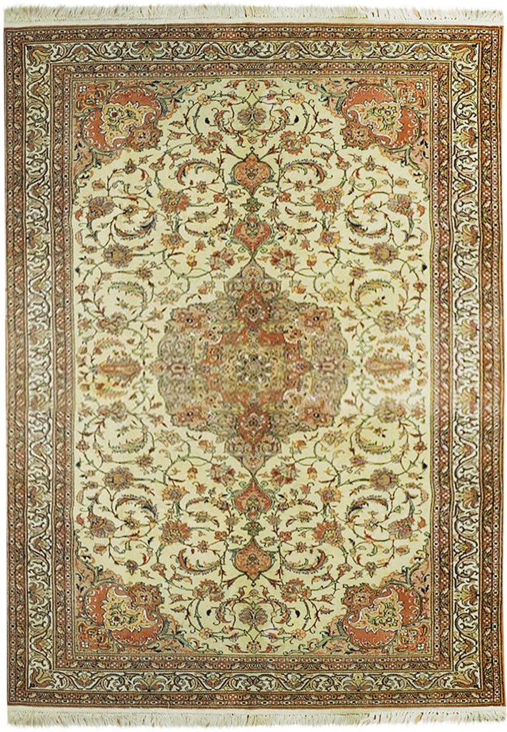 6 x 9.4 Semi Antique Persian Tabriz Rug 23698