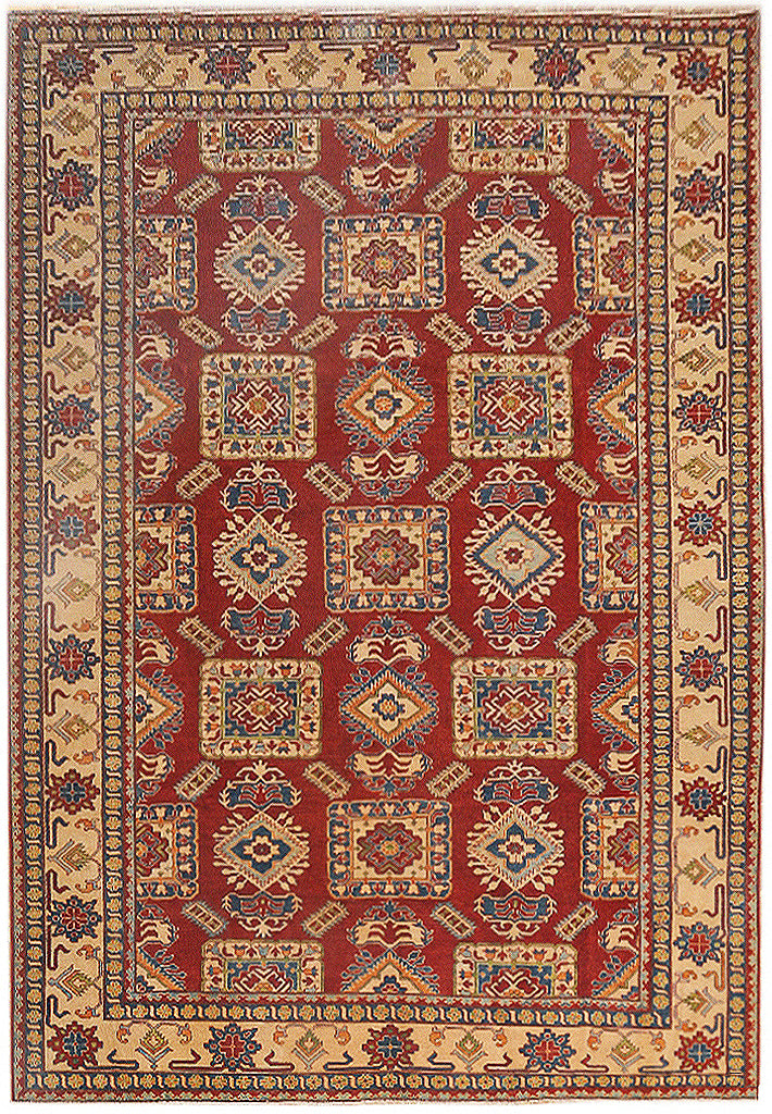 10.2 x 16 Authentic Handmade Wool Afghan Kazak Rug #24384