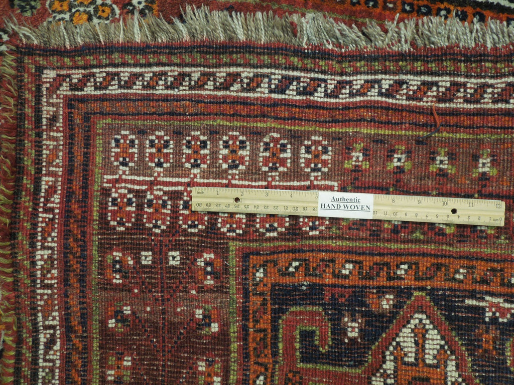 5' x 8' Red Semi-Antique Persian Shiraz Rug 25743B