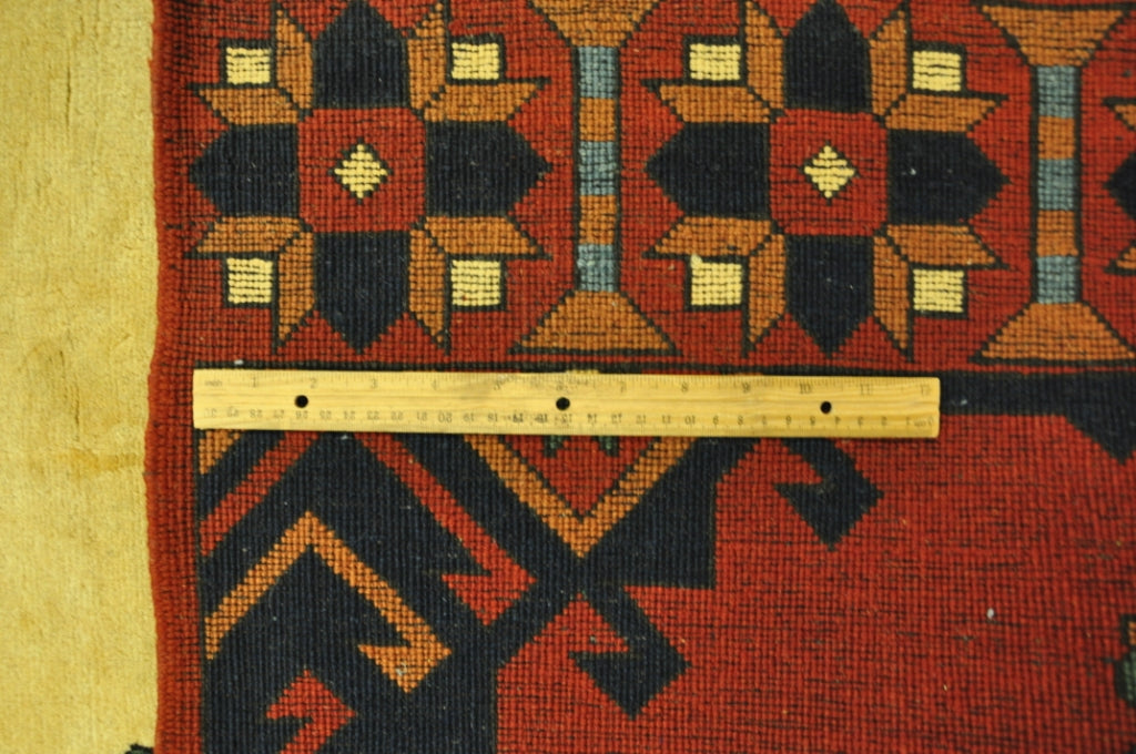 9.1 x 10 Tribal Afghan Kazak SQUARE Wool Rug #PIX-28988