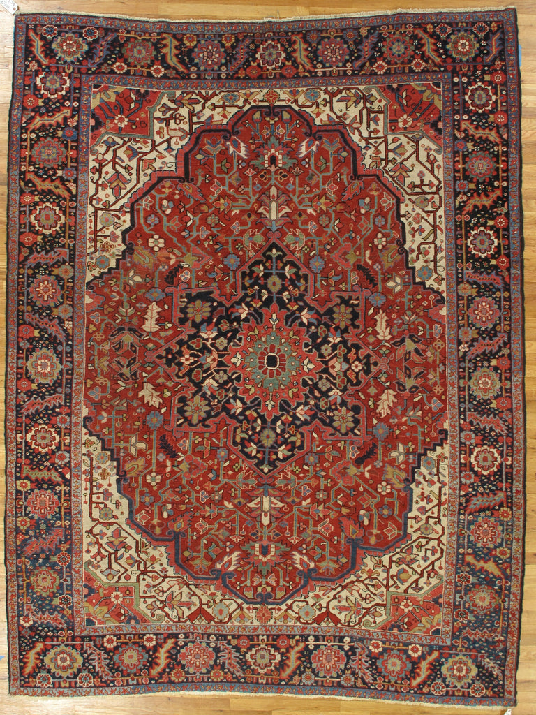 8.4 x 11 Red Antique Persian Heriz Rug 29275