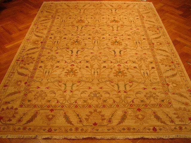 8.3 x 11.6 Sand Brown Chobi Peshawar Rug #PIX-3753