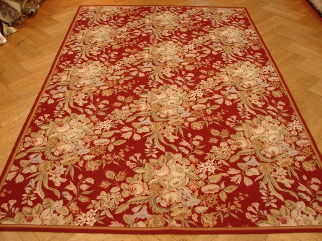 6 x 9.3 French Floral Garden Needlepoint Rug 4008