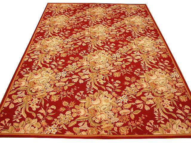 6 x 9.3 French Floral Garden Needlepoint Rug 4008