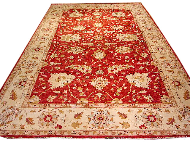 9.10 x 17.3 Chobi Peshawar Rug Natural Handmade # 6763