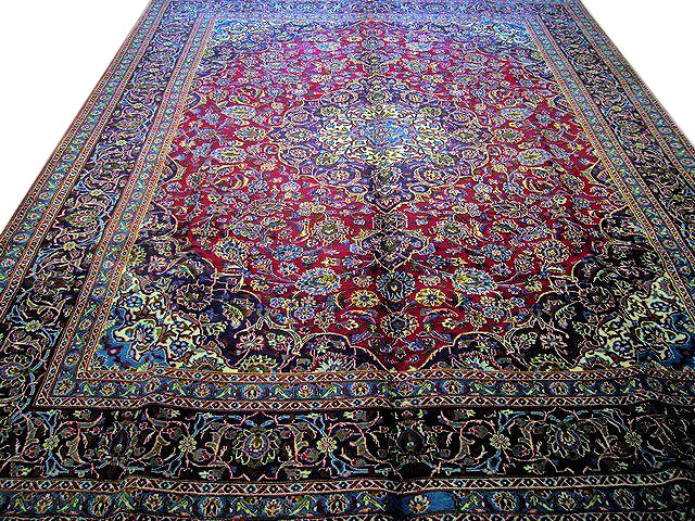 9.4 x 12.8 QUALITY Persian KASHAN PERFECT RUG 7006