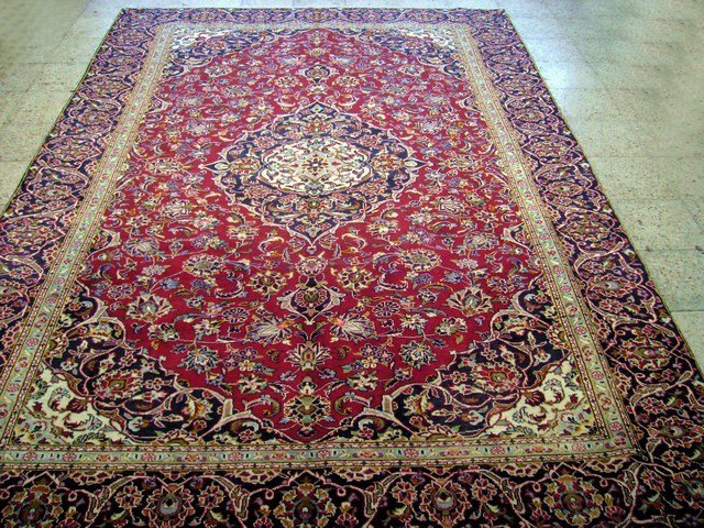 7.3 x 10.8 Red Persian Kashan Rug 7030
