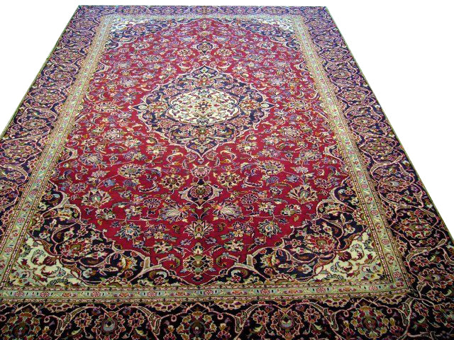 7.3 x 10.8 Red Persian Kashan Rug 7030