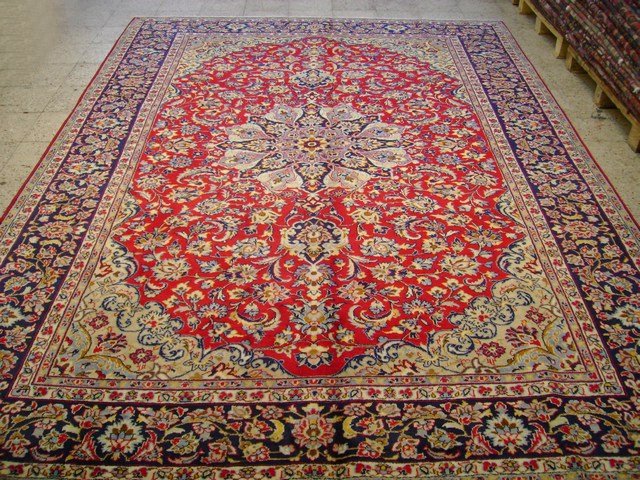 8.2 x 11.4 RED BLUE Persian Tabriz Rug 7064