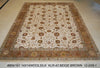 Load image into Gallery viewer, 9.1 x 12 Ivory Quality Silk &amp; Wool Indian Rug 804-161