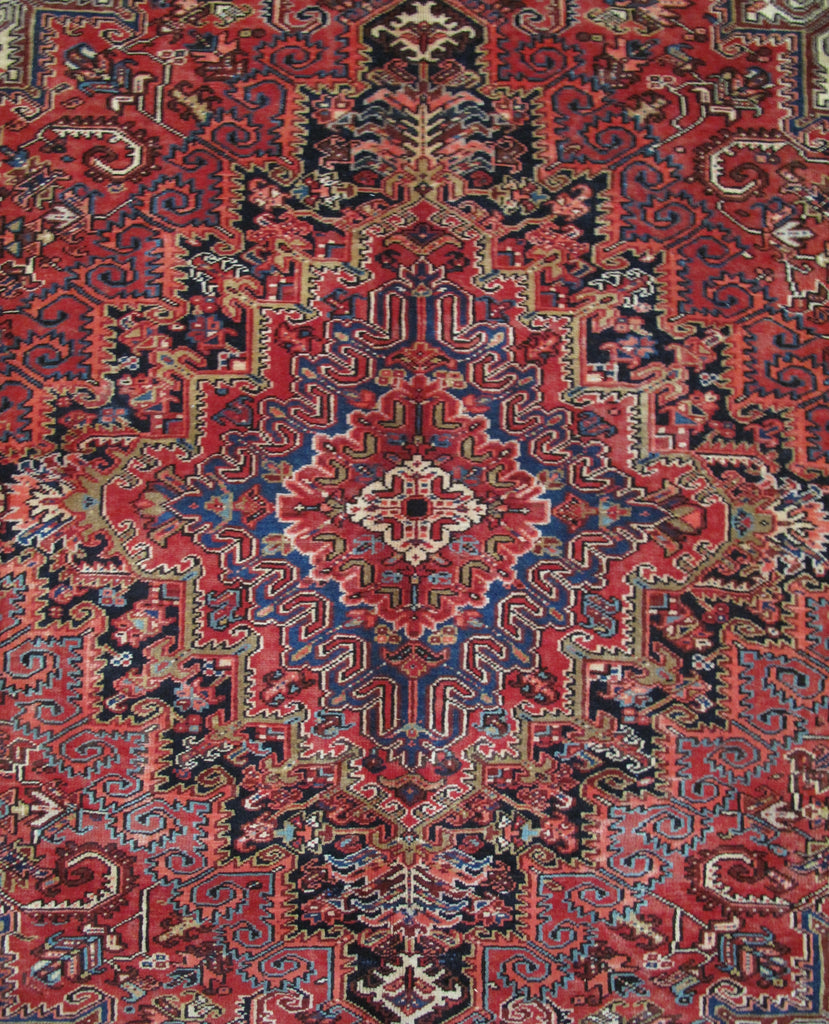 8.4 x 11.7 Red Persian Heriz Rug #PIX-82440