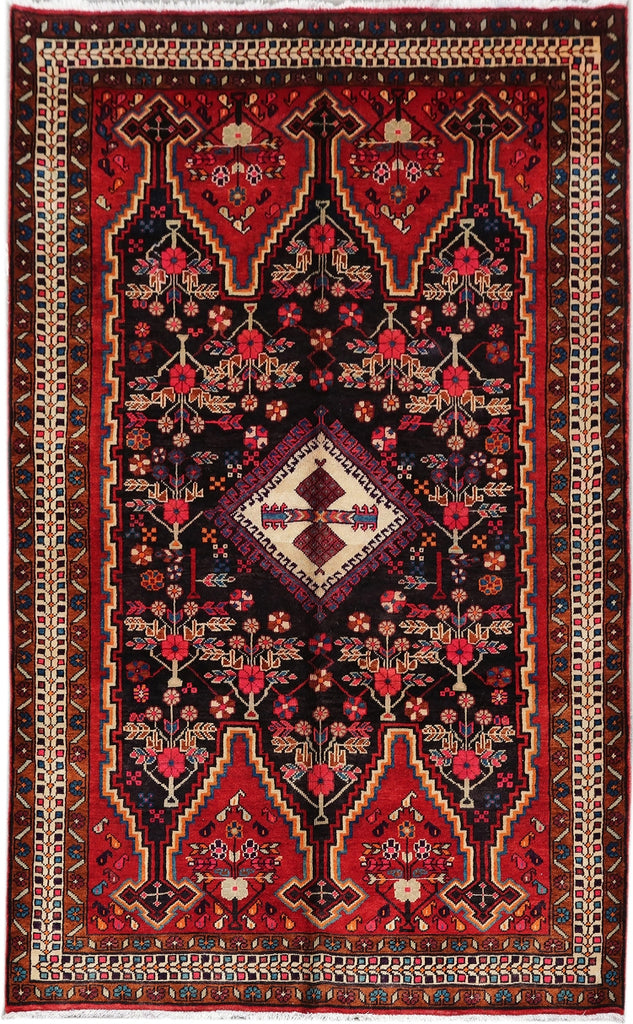 4.11 x 7.10 Red Persian Sirjan Rug 82481