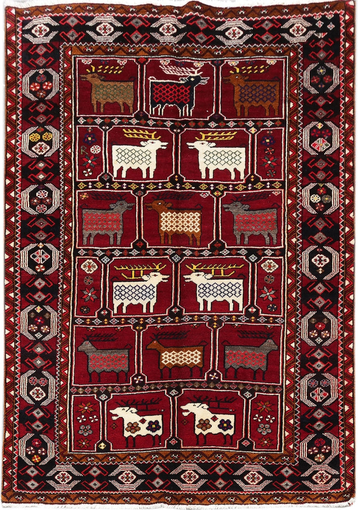 5' x 7' -Persian-Hamadan-Tribal-Animal-Rug.jpg