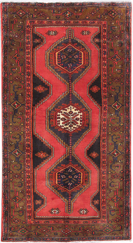 4 x 7.4 Persian Tribal Geometric Hamadan Rug #82529