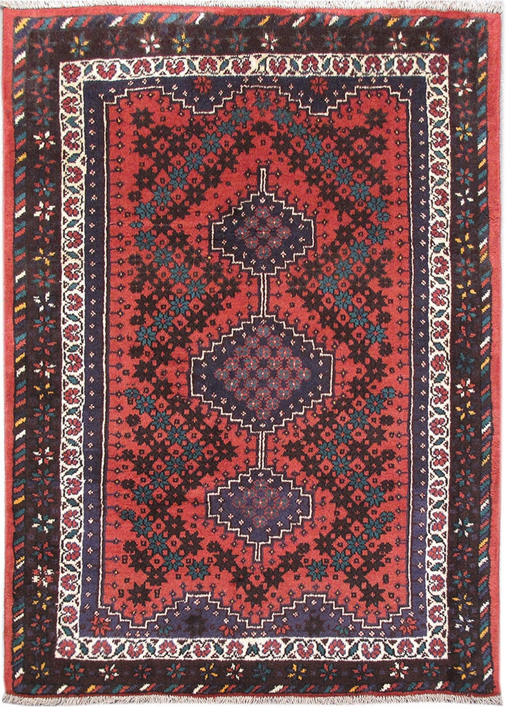 4.9 x 6.8 Red Persian Hamadan Rug 82577