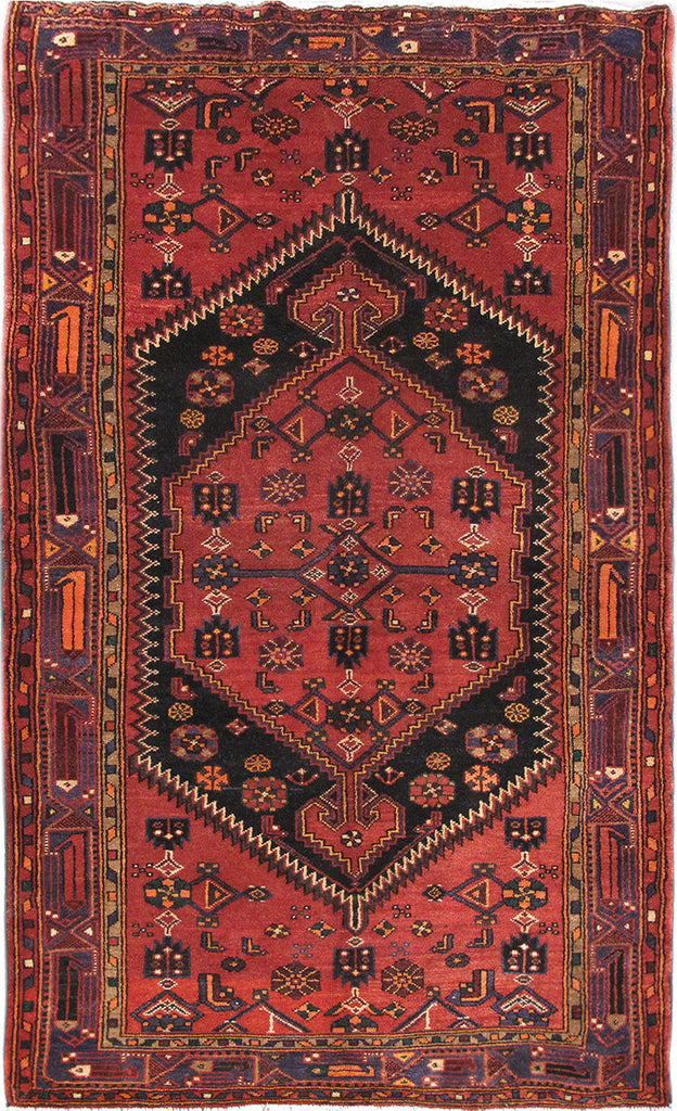 4.9 x 8.1 Tribal Persian Hamadan handmade Rug 82589