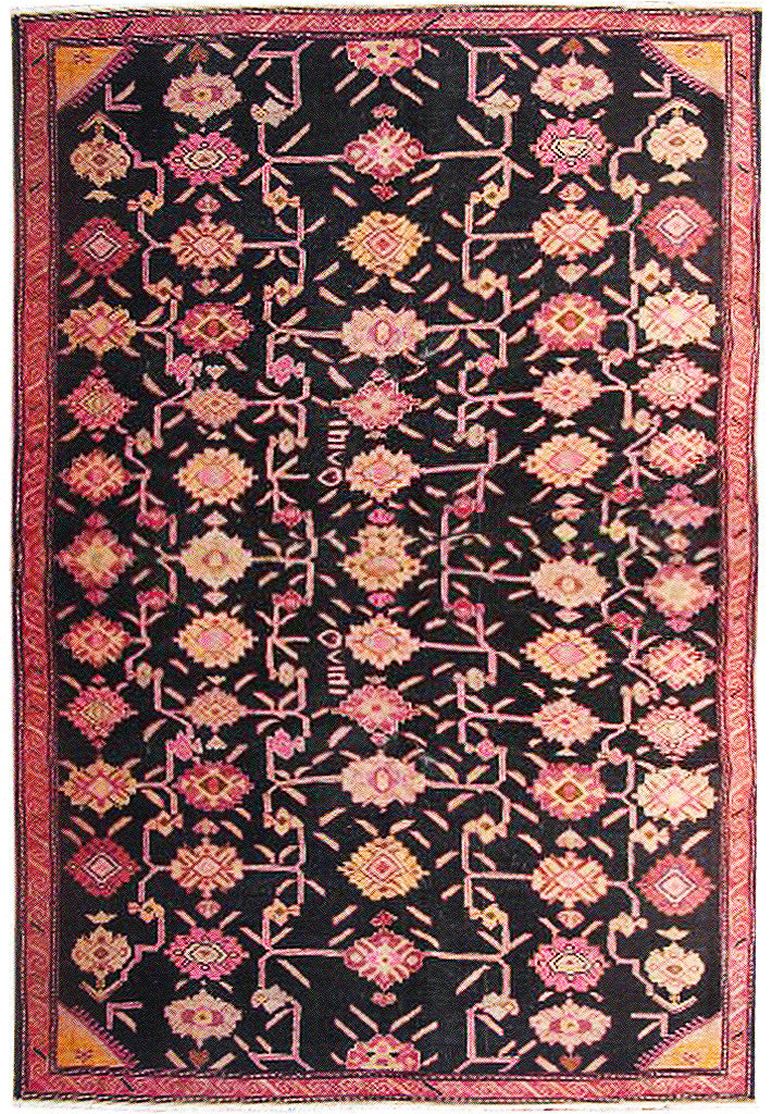 5 x 9.5 Black Russian Kazak Rug 8876