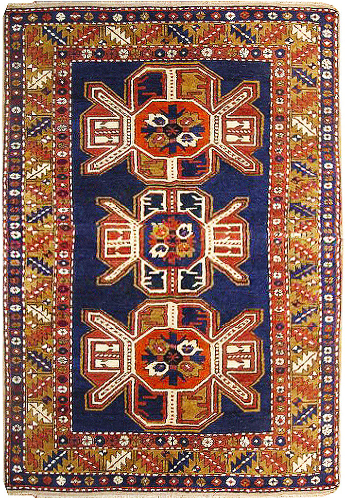 4.7 x 7.6 Navy Blue Russian Kazak Rug 8884