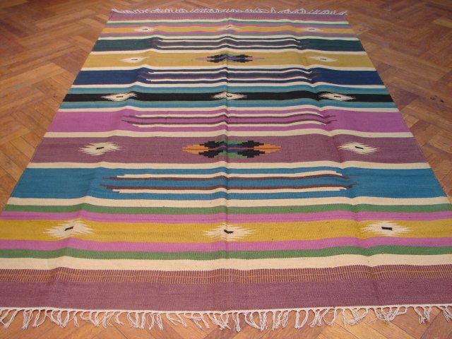 5.7 x 8.8 Multi Color Dhurry Rug 9535
