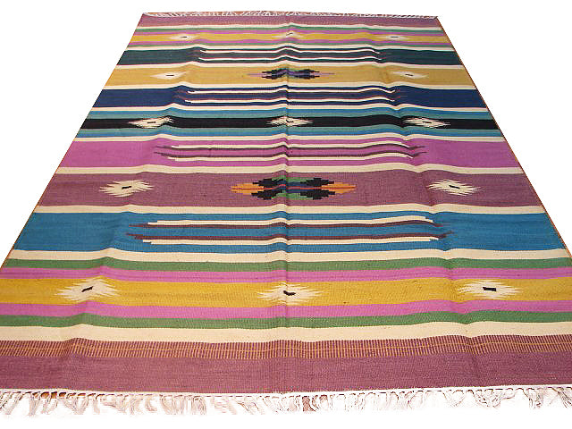 5.7 x 8.8 Multi Color Dhurry Rug 9535