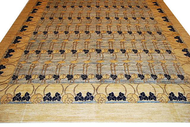 9' x 12' Blue Chobi Peshawar Rug #PIX-HT-31829