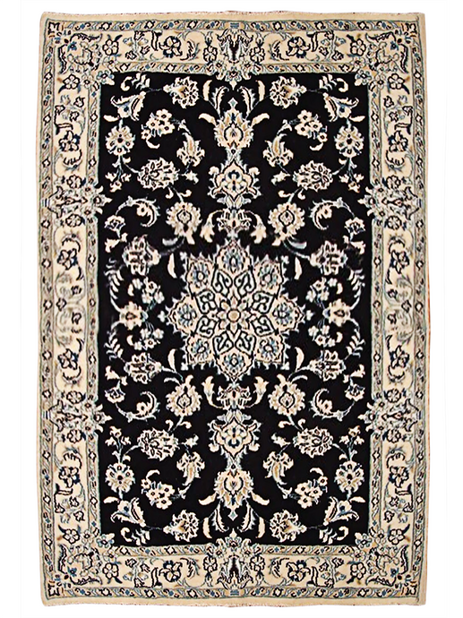 3'x 4' High End Nain Persian Wool & Silk Rug - bestrugplace