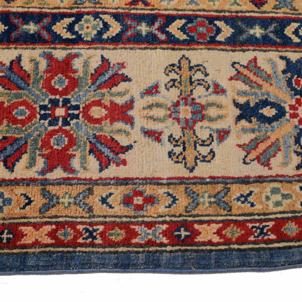 7.10 x 10.1 Beautiful Handmade Blue Kazak Rug- Natural Wool Q19