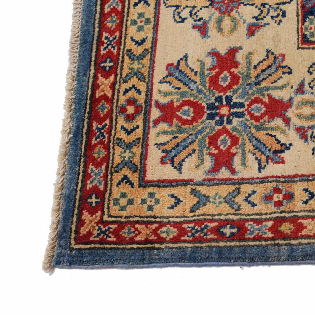 7.10 x 10.1 Beautiful Handmade Blue Kazak Rug- Natural Wool Q19