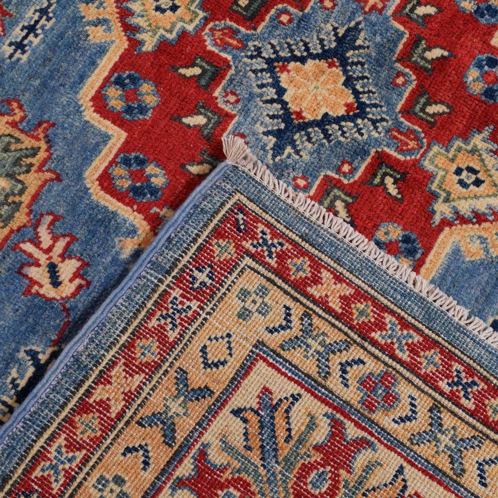 7.10 x 10.1 Beautiful Handmade Blue Kazak Rug- Natural Wool Q19