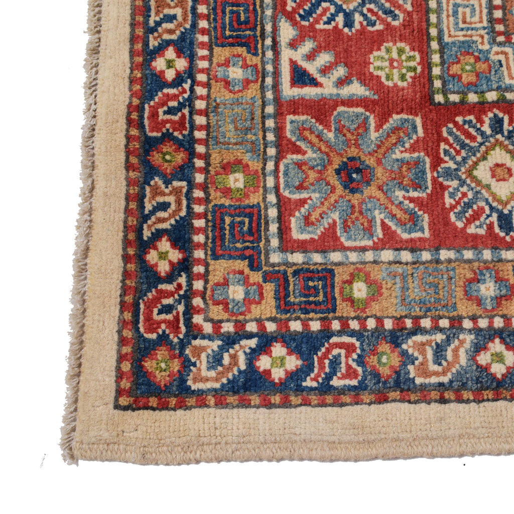 6.7 x 9.10 Beautiful Handmade Ivory Kazak Rug- Natural Wool Q20