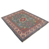 Load image into Gallery viewer, 4.11 x 6.3 Beautiful Handmade Olive Sage Green Kazak Rug- Natural Wool Q25